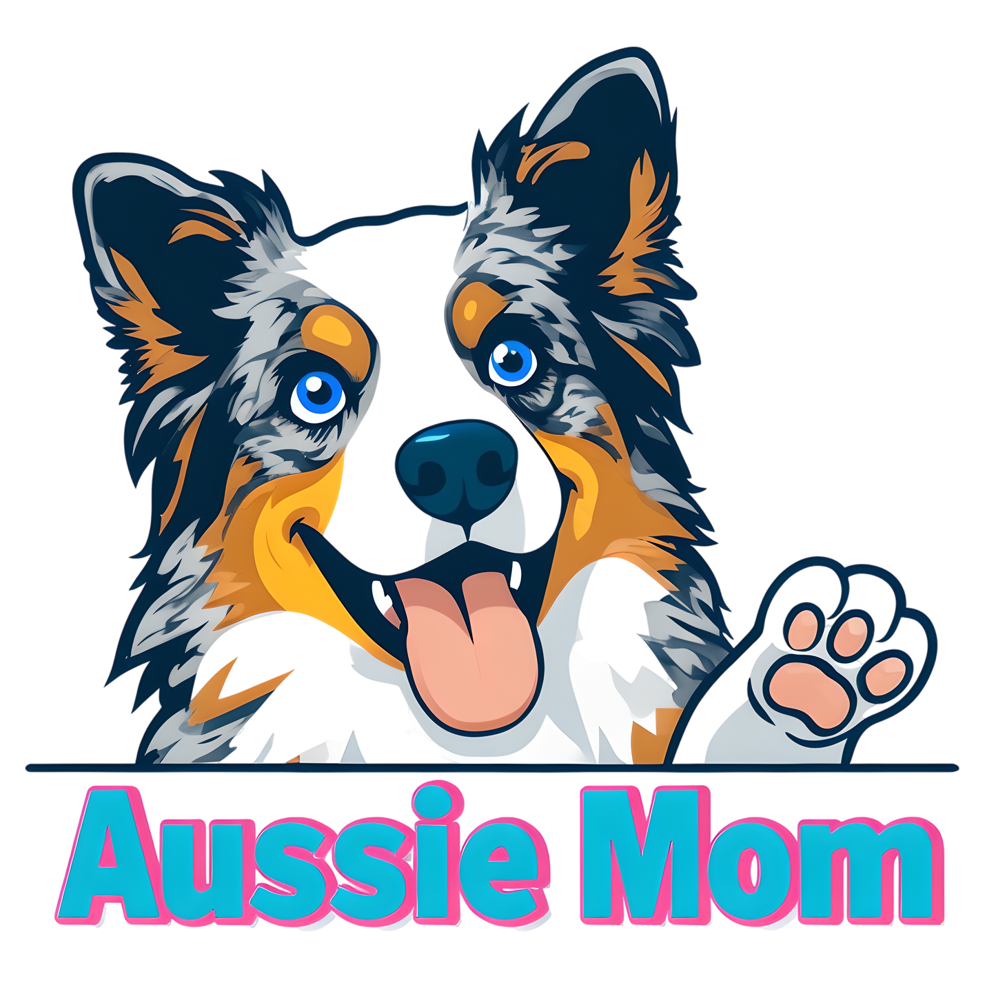Aussie Mom with Blue Eyes