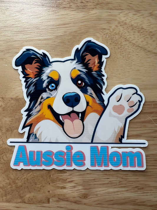 Aussie Mom with Blue and Brown Eyes