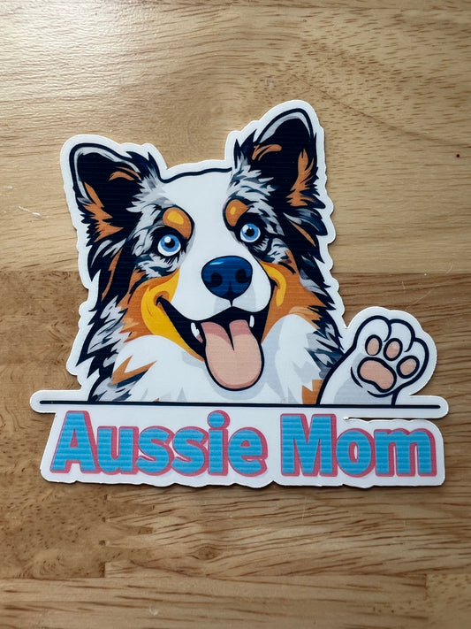 Aussie Mom with Blue Eyes